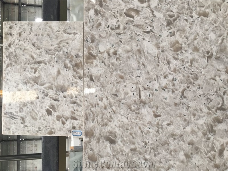 White Marble Like Quartz Stone Slab Quartz Sheet in Guangdong