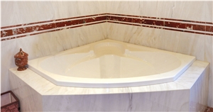 White Marble Drop in Bathtub Surround White Marble Drop in Bathtub Surround