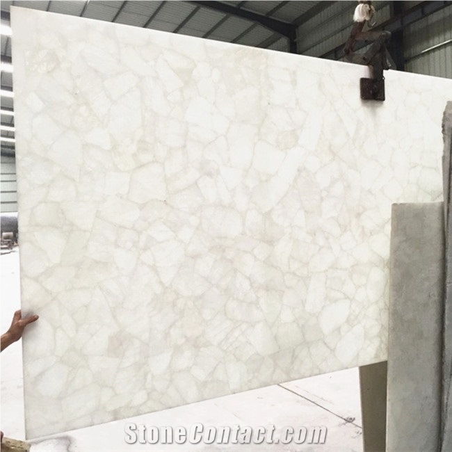 Backlit Pure White Agate Jade Stone Slabs,White Semiprecious Jasper Stone Slab