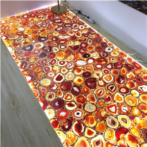 Backlit Red Color Agate Stone Tile,Red Gemstone Semiprecious Slab