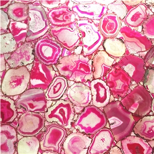 Luxurious Backlit Pink Agate,Pink Semi Precious Stone Tile,Bartop