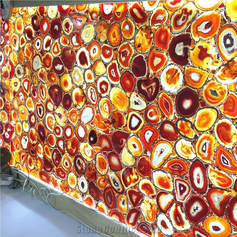 Nature Stone Red Color Semi Precious Stone ,For Wall Panel& Wall Background