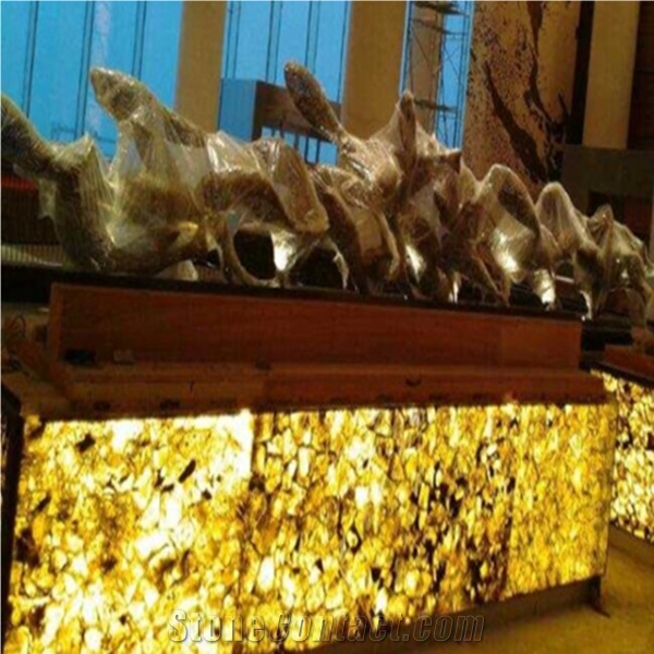Topstar Gold Yellow Agate Stone Slab,Yellow Gemstone Wall Background