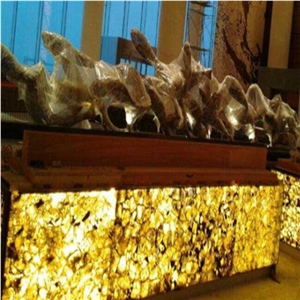 Topstar Gold Yellow Agate Stone Slab,Yellow Gemstone Wall Background
