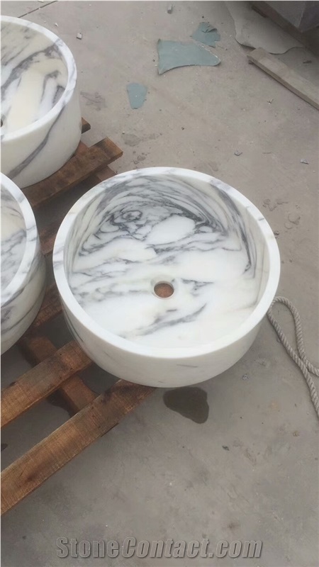 Calacatta Gold Marble Sinks, White Marble Basins, Stone Sinks