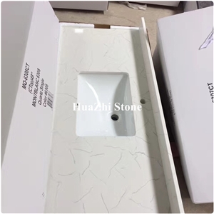 White Quartz Sinks Corian Basin Quartz Stone Top Washroom Backsplash
