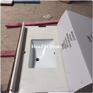 White Quartz Sinks Corian Basin Quartz Stone Top Washroom Backsplash