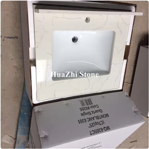 White Quartz Sinks Corian Basin Quartz Stone Top Washroom Backsplash