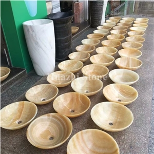 Yellow Onyx Basin,Sinks, Wash Bowls for Kitchen