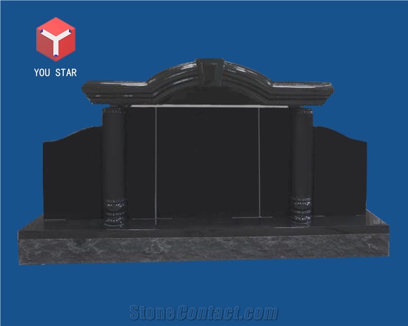 Shanxi Black Chinese Style Feng Shui Tombstone Monument Gravestone