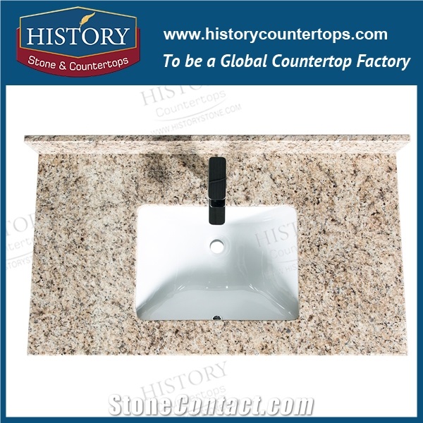 Chinese Prefab Countertop Brown Granite Bathroom Vanity Top