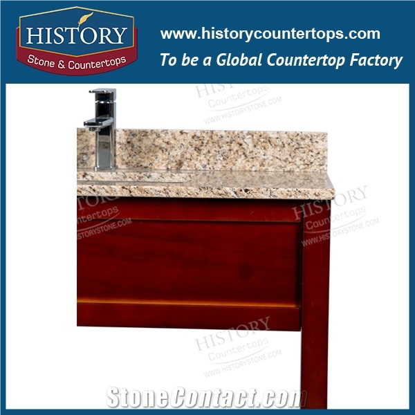 Chinese Prefab Countertop Brown Granite Bathroom Vanity Top