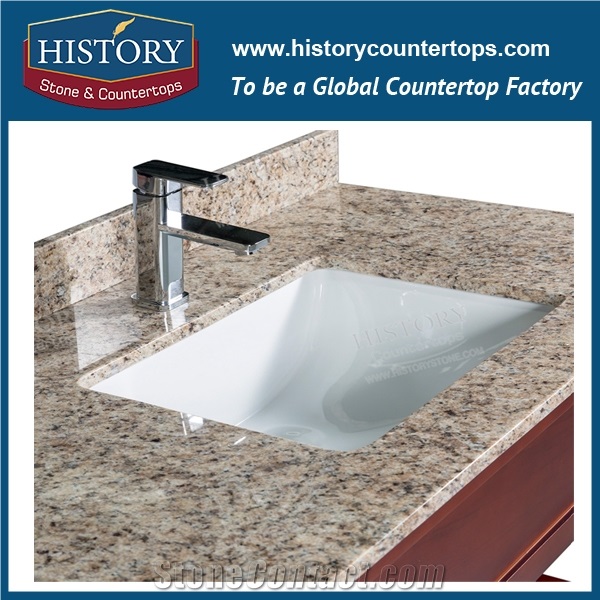 Ngj065 Giallo Ornamental Granite Solid Wood Paint and Composite Board Vanities Hotel