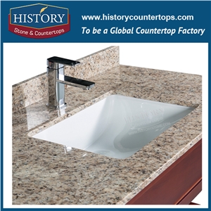 Ngj065 Giallo Ornamental Granite Solid Wood Paint and Composite Board Vanities Hotel