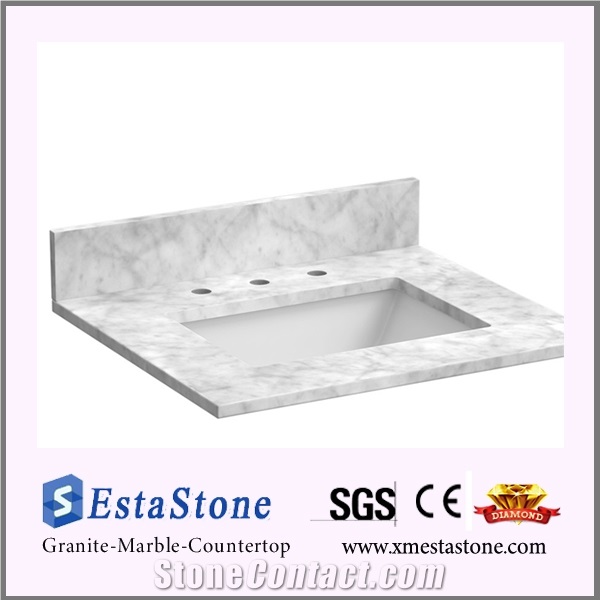 High Polshed Bianco Carrara White Countertops & Vanity Tops