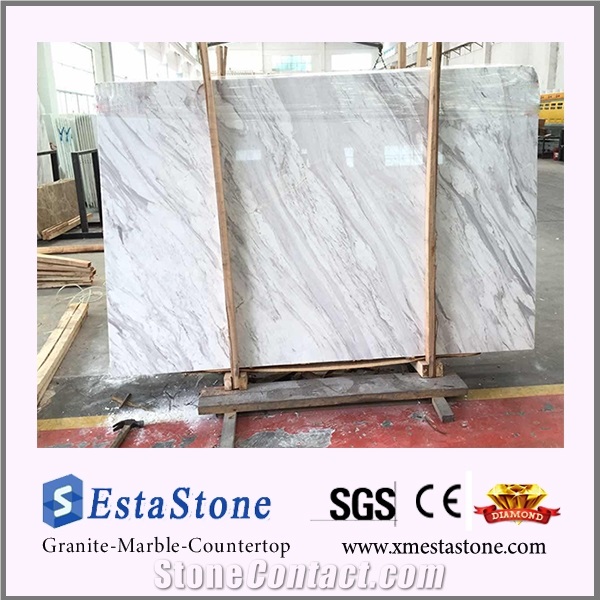 Hot Sales Polished Natural White Volakas Marble Slabs for Floor Tiles