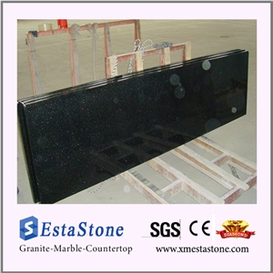 Polished Indian Black Galaxy Kitchen Countertop Island Top