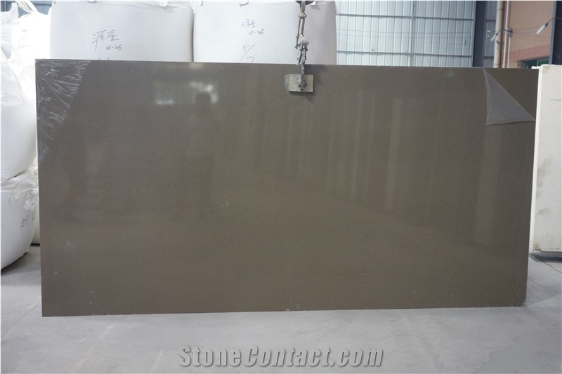 Polished Quartz Coffee Sand Quartz Slabs Quartz Tiles&Slabs Flooring