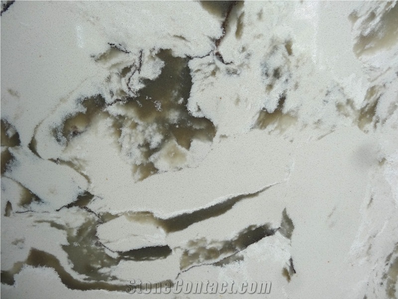 Polished Quartz White Coffee V125-Slabs Quartz Tiles&Slabs Flooring