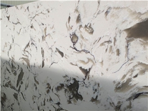 Polished Quartz White Coffee V125-Slabs Quartz Tiles&Slabs Flooring