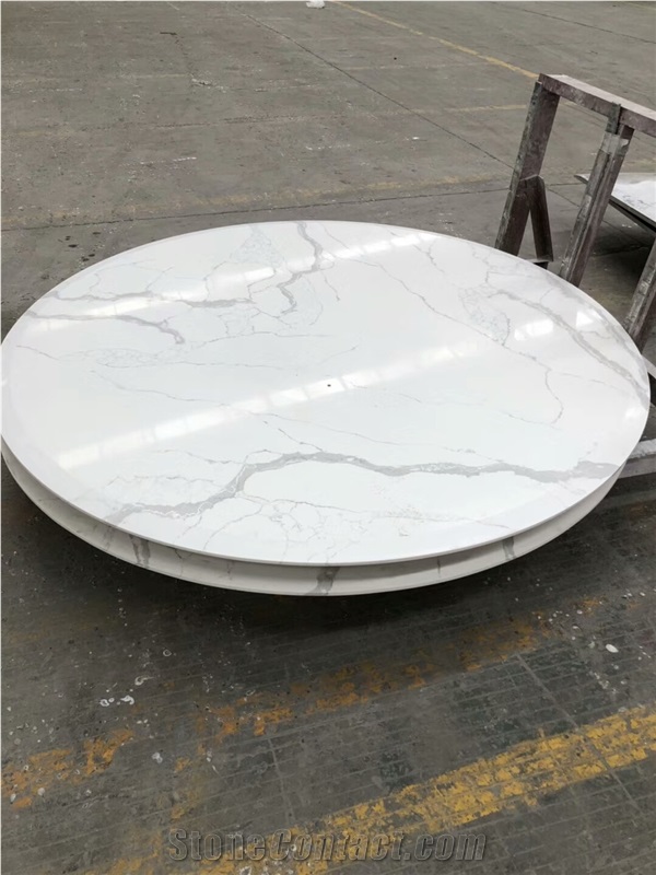 Artificial Quartz Engineering Stone Bianco Calacatta for Countertop