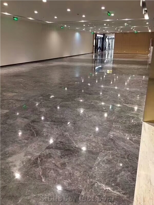 China Dark Silver Grey Marble Staircase