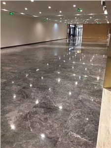 China Dark Silver Grey Marble Staircase