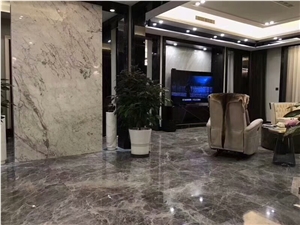 China Dark Silver Grey Marble Staircase