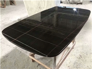 Noir Aziza Marble Tabletop Custom Made Noir Aziza Marble Tabletop Custom Made