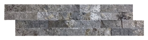 Ledger Panel Silver Travertine Split Face Mosaic