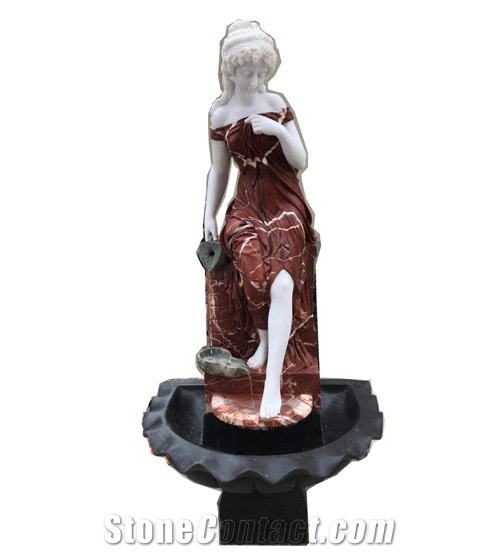 Hunan White Natural Marble Sculpture Water Fountain