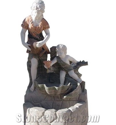 Hunan White Natural Marble Sculpture Water Fountain