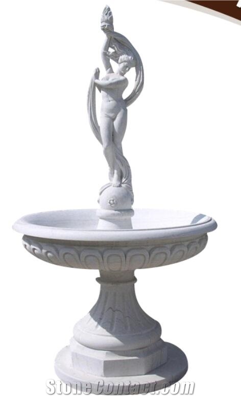 Hunan White Natural Marble Sculpture Water Fountain