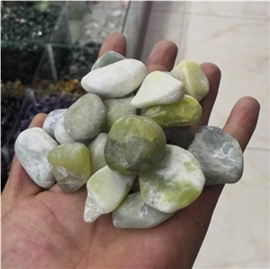 Polished River Jade Pebble Stone Decoration Garden,Green Jade Pebble