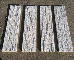 Rought Surface White Quartz Stone Panel, Wall Cladding Veneer