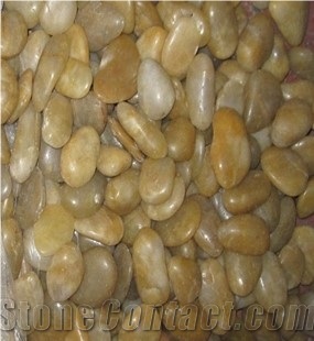Yellow Natural River Stone Landscaping Decoration Pebbles