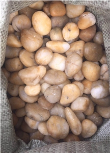 Yellow Natural River Stone Landscaping Decoration Pebbles