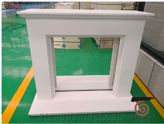 Aegean Limestone Fireplaces White Simple Mantel