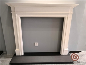 Aegean Limestone White Fireplaces Mantel Hearth