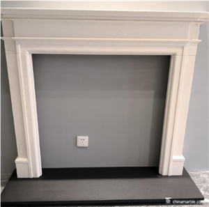 Aegean Limestone White Fireplaces Mantel Hearth
