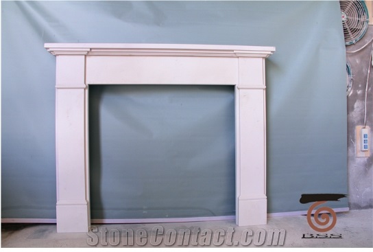 Aegean Limestone White Fireplaces Mantel Surround
