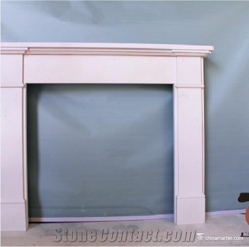 Aegean Limestone White Fireplaces Mantel Surround