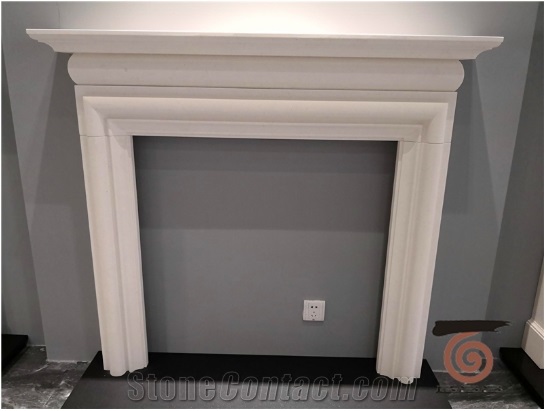 Aegean Limestone White Fireplaces Mantel Surrounds