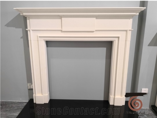 Aegean Limestone White Fireplaces Mantel Surrounds
