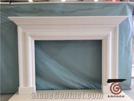 Aegean Limestone White Fireplaces Modern Style