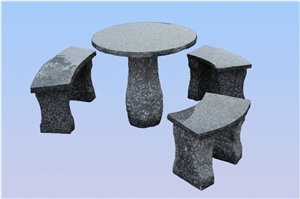 Black Granite Table Setts Garden Bench Landscape