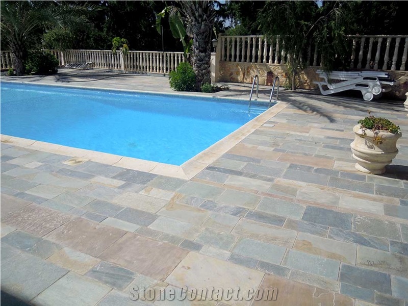 Machine Cut Karistos Quartzite Pool Terrace