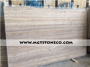 Honed Kashan Silver Travertine Slabs