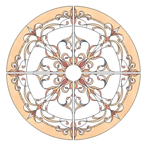 Custom Designed Round Marble Medallion Water Jet Tile Custom Designed Round Marble Medallion Water Jet Tile