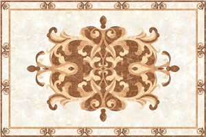 Custom Made Waterjet Mosaic Floor Pattern Medallion